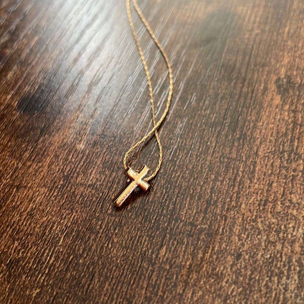 Gold cross necklace
